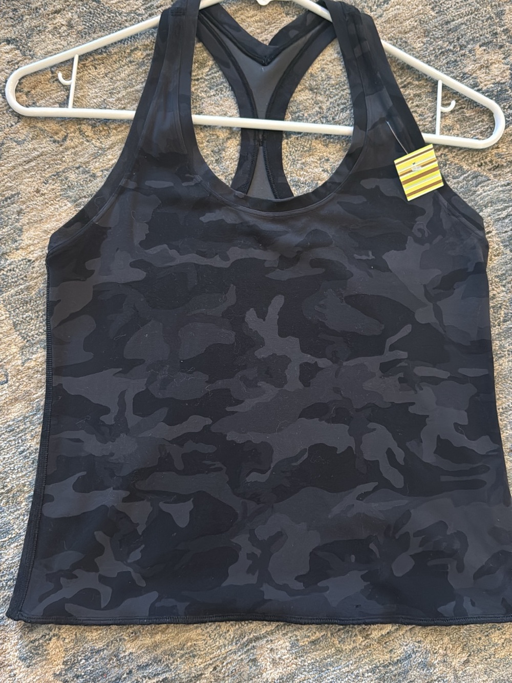 Lululemon Black Camo Racerback Athletic Tank size 4